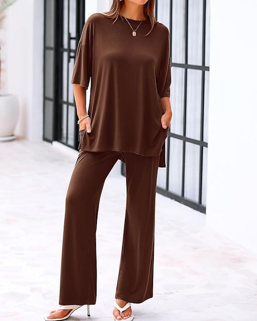 BTFBM Short-Sleeve & Wide-Leg 2-Piece Outfit