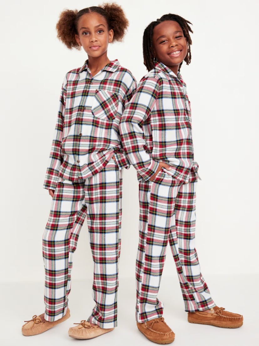 Gender-Neutral Printed Button-Front Pajama Set for Kids, super cute family matching christmas pajama...