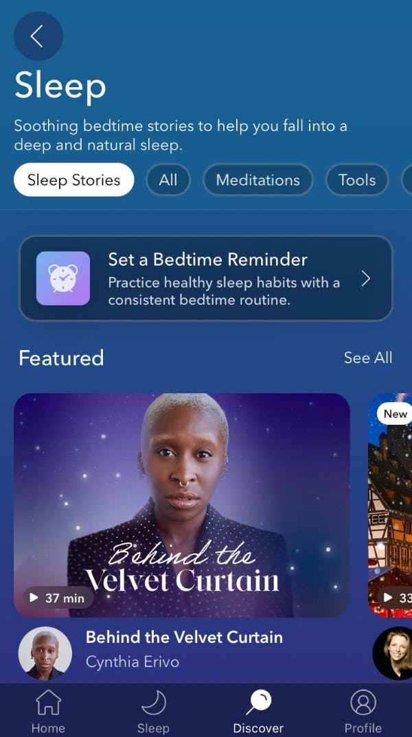 The Calm app offers bedtime stories to help you fall asleep.