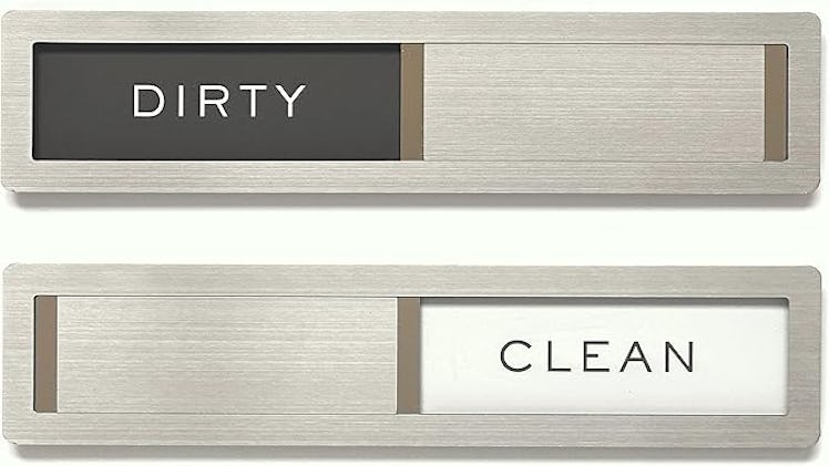 Kubik Letters Stainless Steel Clean Dirty Magnet