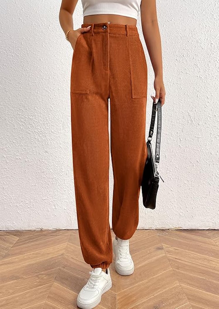 PRETTYGARDEN High-Waisted Corduroy Pants