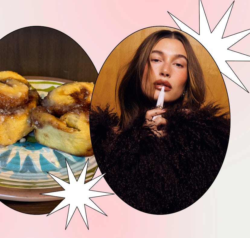 I tried Hailey Bieber's cinnamon rolls recipe inspired by Rhode's new cinnamon rolls peptide lip tin...