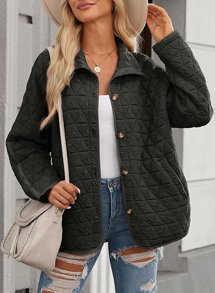 EVALESS Diamond Quilted Jacket