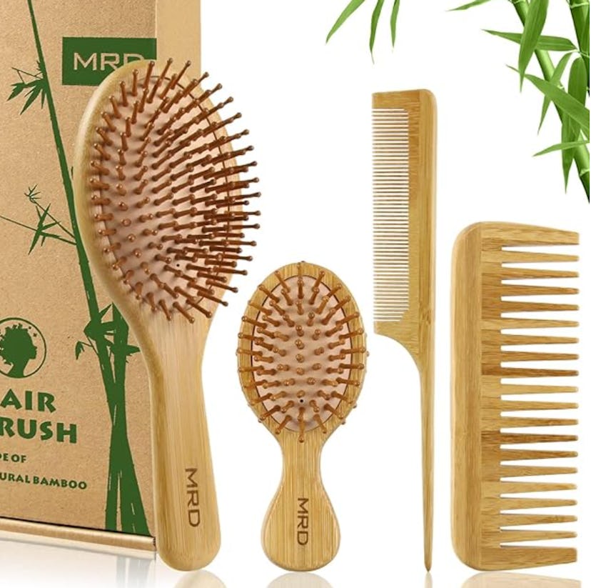 MRD Bamboo Hair Brush Set (4-Pieces)