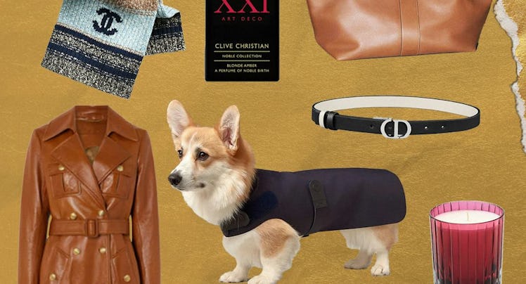 A collage of some luxury gifts as recommended by the writer, including but not limited to a Chanel s...