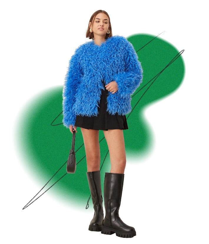 The Frolic Exclusive Oversized Shaggy Faux Fur Jacket