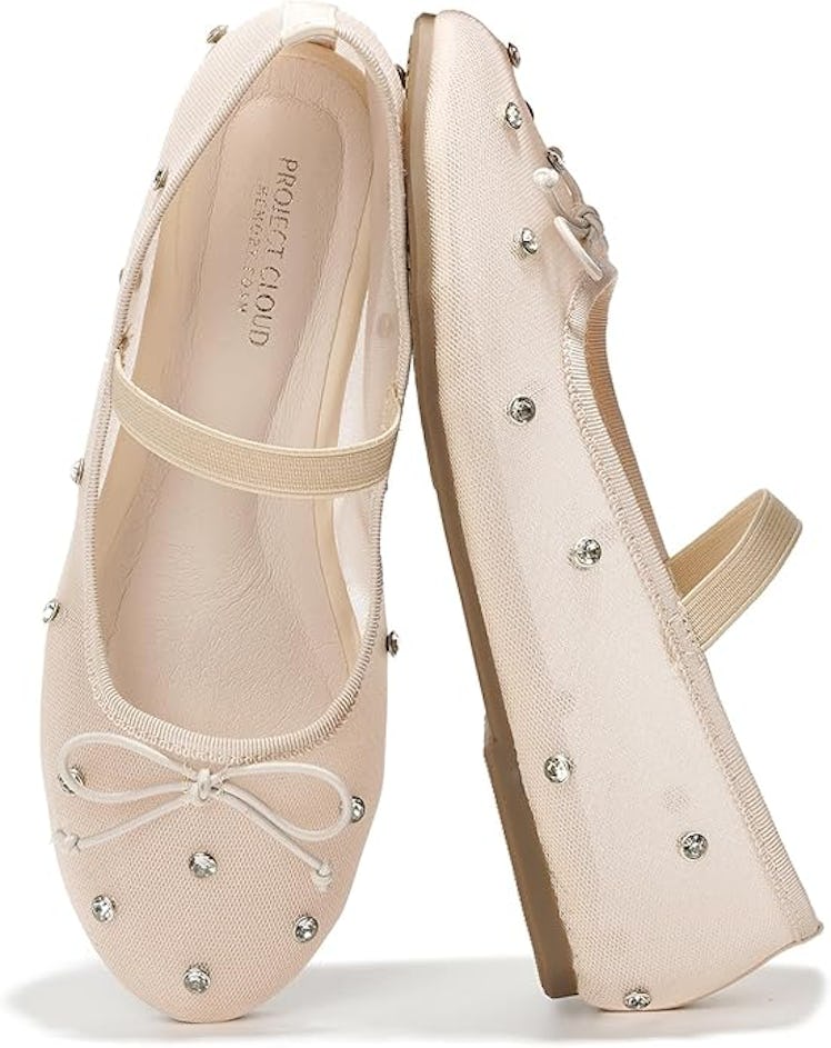 Project Cloud Mesh Bling Ballet Flats