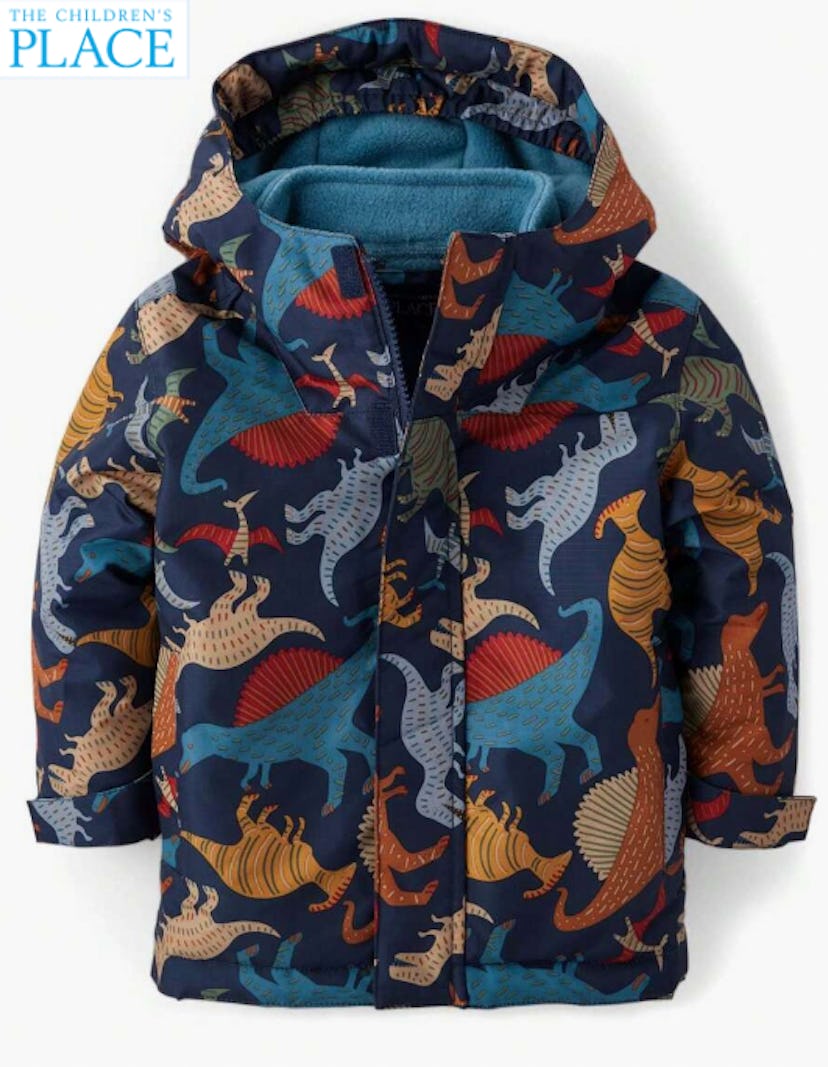 The Children's PLACE Toddler Boys Dino Dinosaur Navy Winter 3 In 1 Jacket