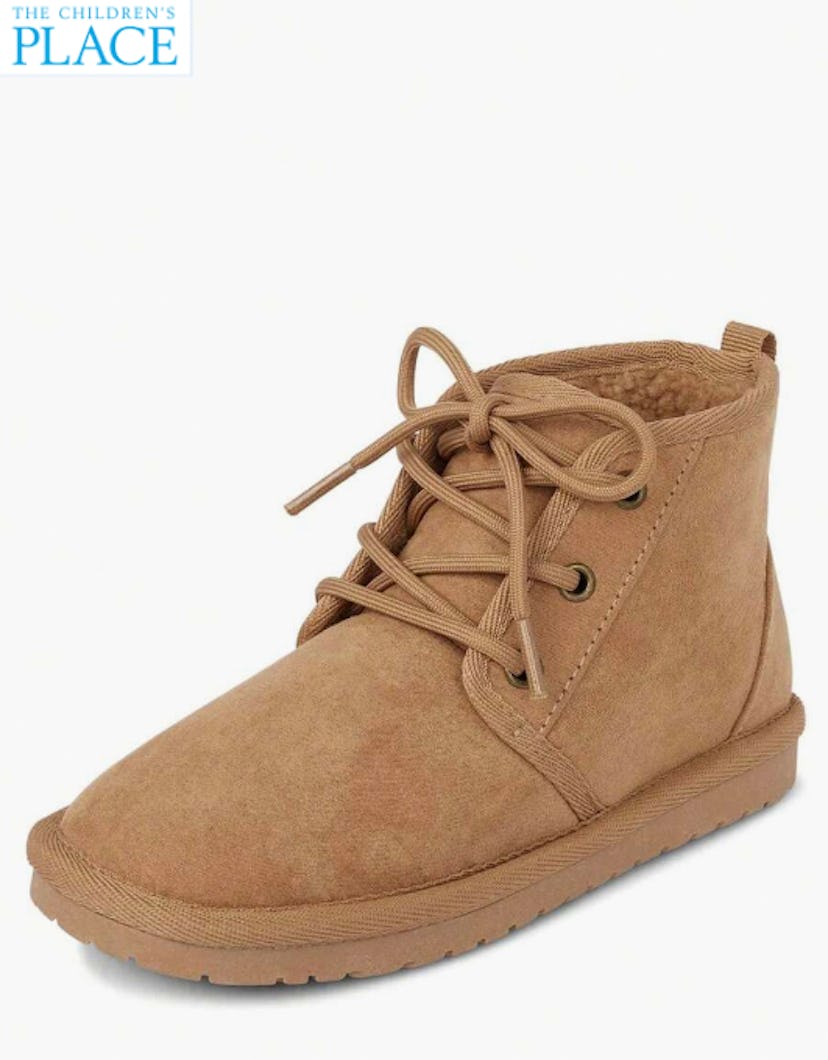 The Children's PLACE Boys Lace Up Teddy Boots on shein