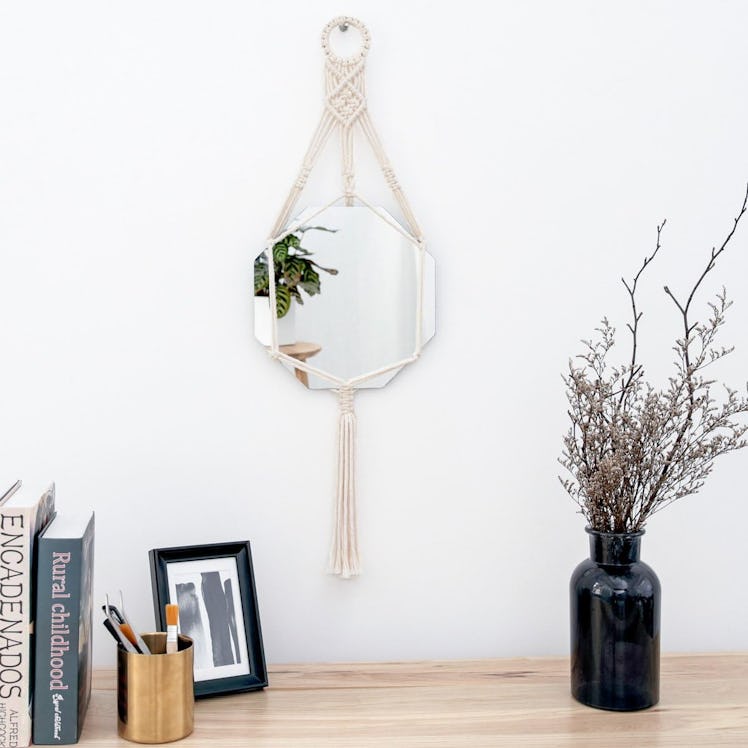 Mkono Macrame Wall Hanging Mirror