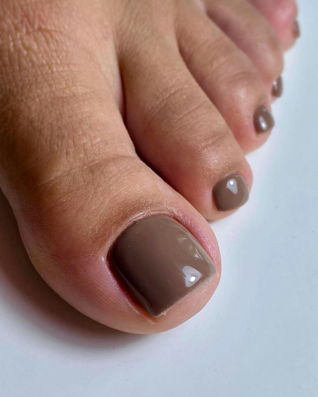 Chocolate Brown Toe Nails