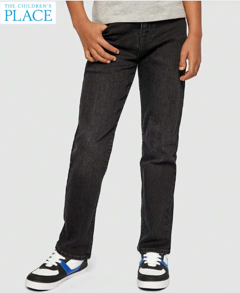 The Children's PLACE Boys Straight Jeans Black Denim on shein