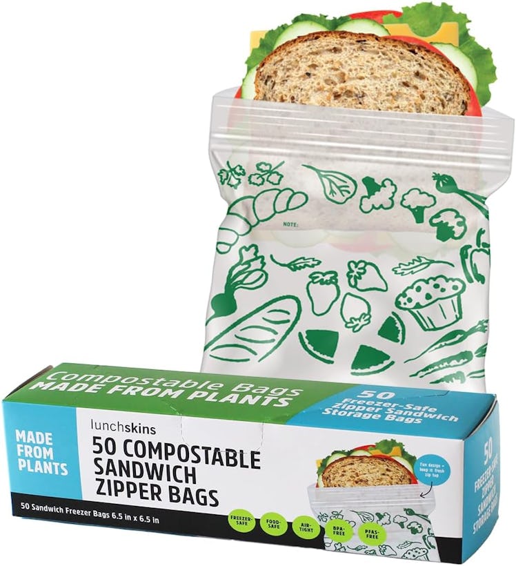 Lunchskins Ziptop Compostable Food Storage Bags (50-Pack)