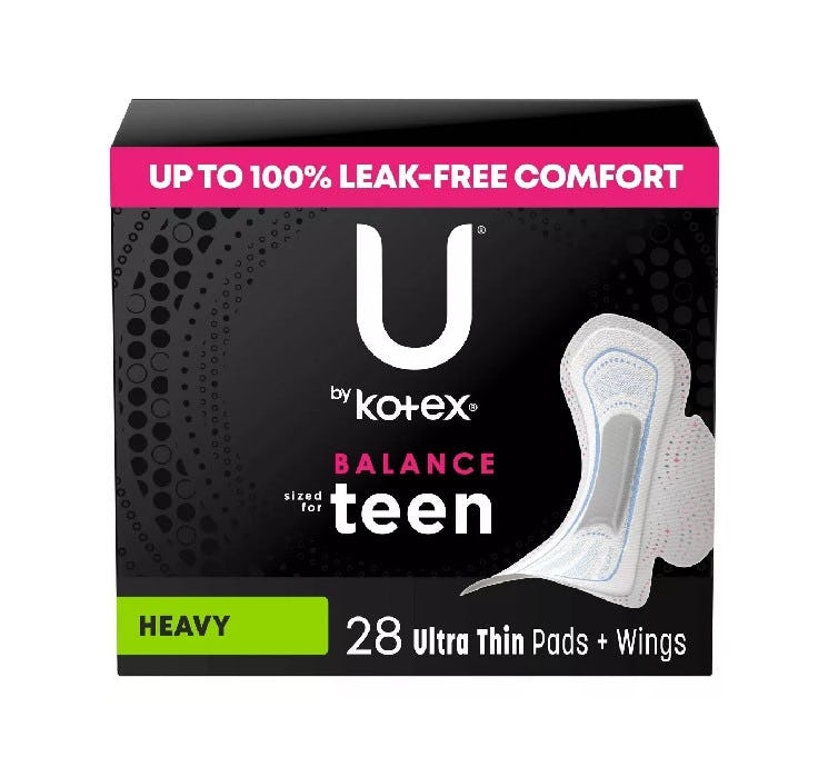 Balance Ultra Thin Pads with Wings for Teens, Extra Absorbency