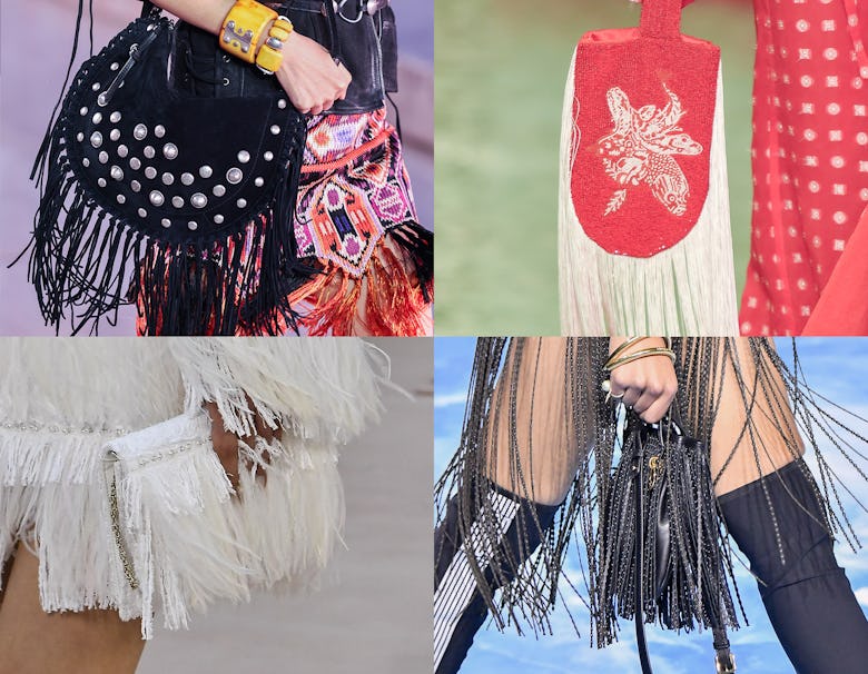 Top row from the left: shoes from the spring/summer 2025 runways of Isabel Marant and Tory Burch. Bo...