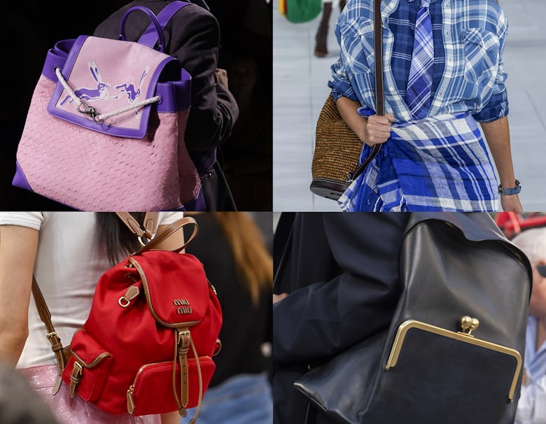 Top row from the left: shoes from the spring/summer 2025 runways of Bottega Veneta and Ralph Lauren....