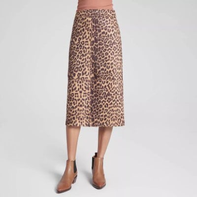 FAux Suede Midi Skirt