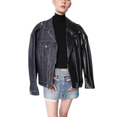 Hybrid Leather Jean Jacket