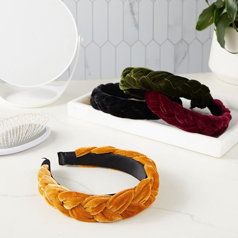 Glamlily Velvet Braided Headbands (4-Pack)