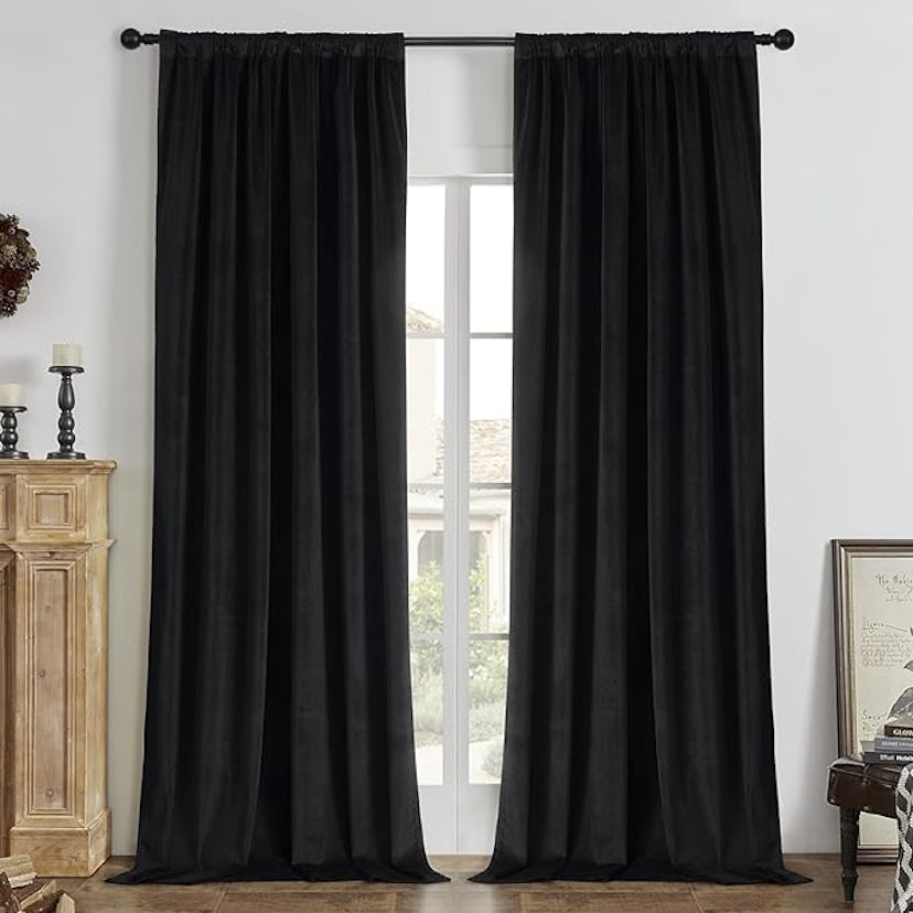 Joydeco Velvet Blackout Curtains (2 Panel Set)