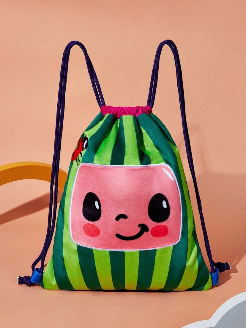 CoComelon X SHEIN Cartoon Watermelon Design Drawstring Backpack