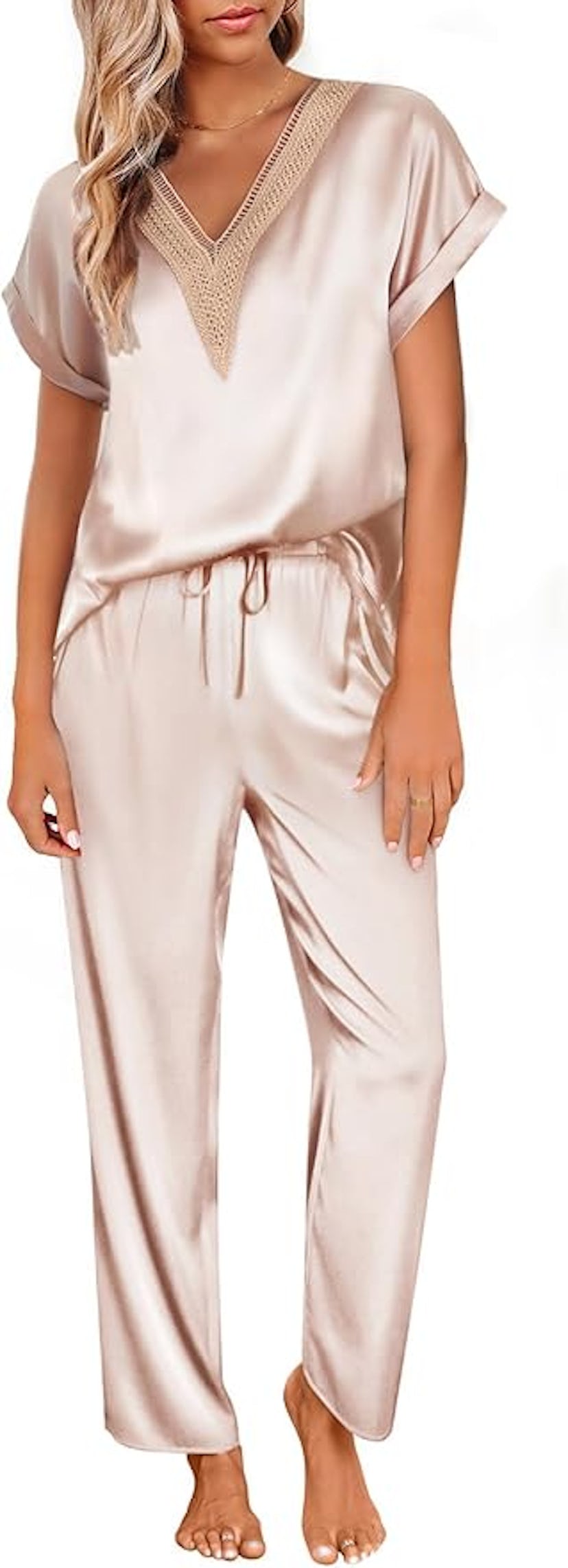 Ekouaer Satin Pajama Set