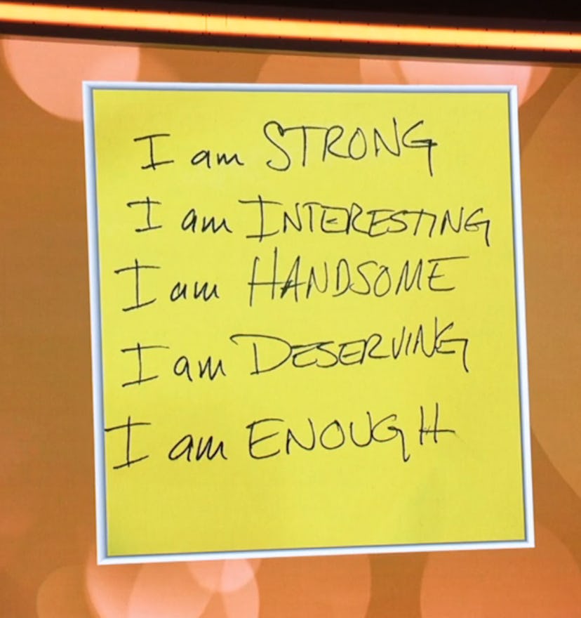 Mark’s note to Jonathan on The Golden Bachelorette. Screenshot via Hulu