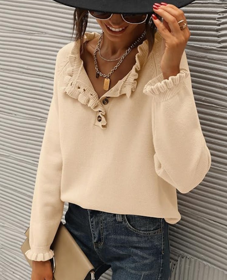 BTFBM Ruffle Trim Sweater