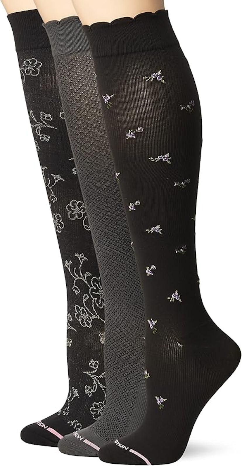 Dr. Motion Women's 3-Pack Floral Compression Socks