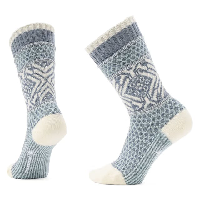 Popcorn Snowflake Pattern Crew Socks
