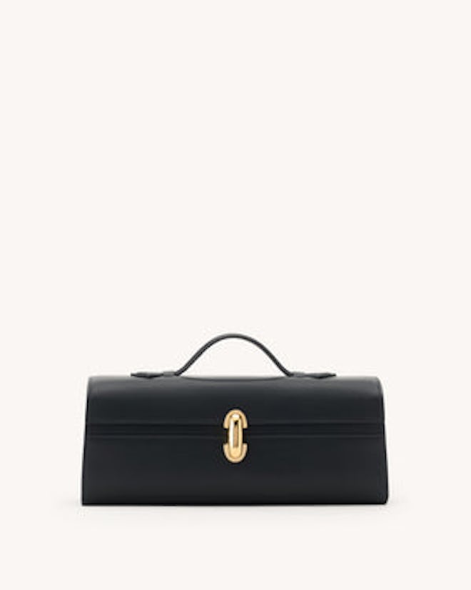 Slim Symmetry Pochette in Black Leather