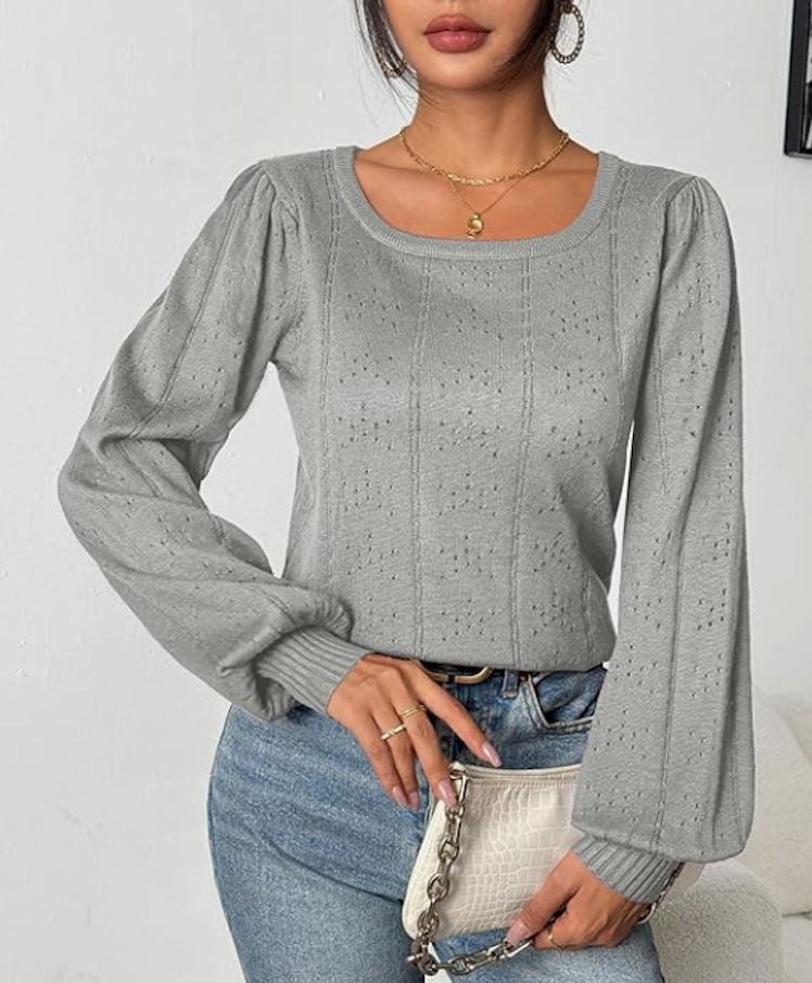 HOTOUCH Knit Puff-Sleeve Tunic Sweater