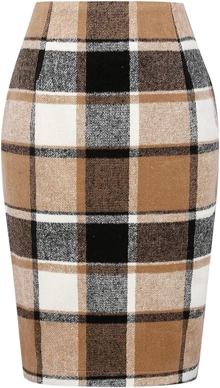 Mywinway Plaid Skirt