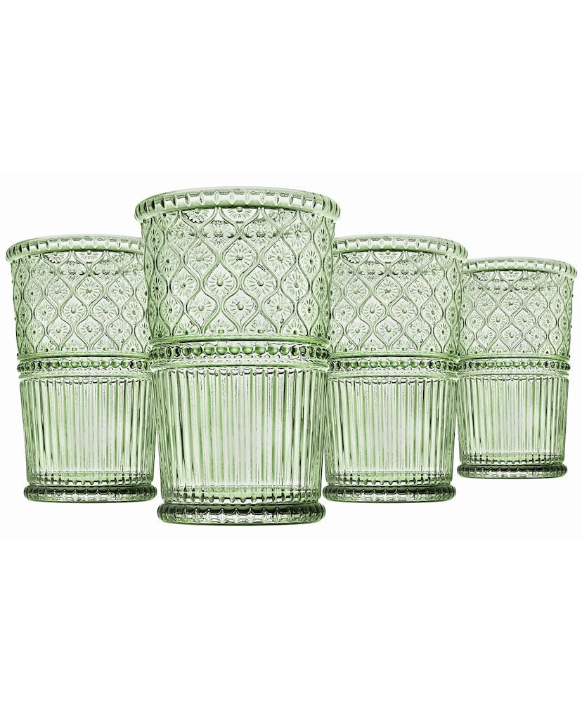 Godinger Claro Modern Vintage Tumbler Glasses, Set of 4