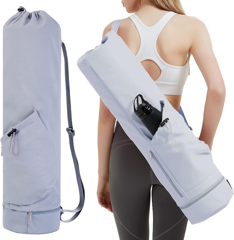 sportsnew Yoga Mat Bag with Water Bottle Pocket and Bottom Wet Pocket