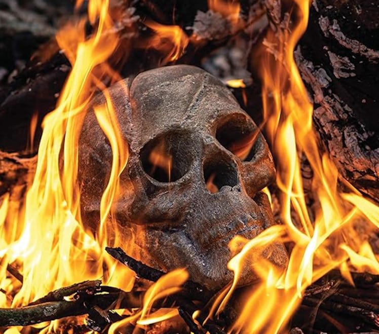 OSKER Skull-Shaped Ceramic Fire Pit Log