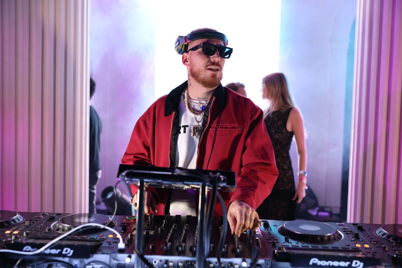 Hugel DJing the NYLON House party during Miami Art Week 2024.