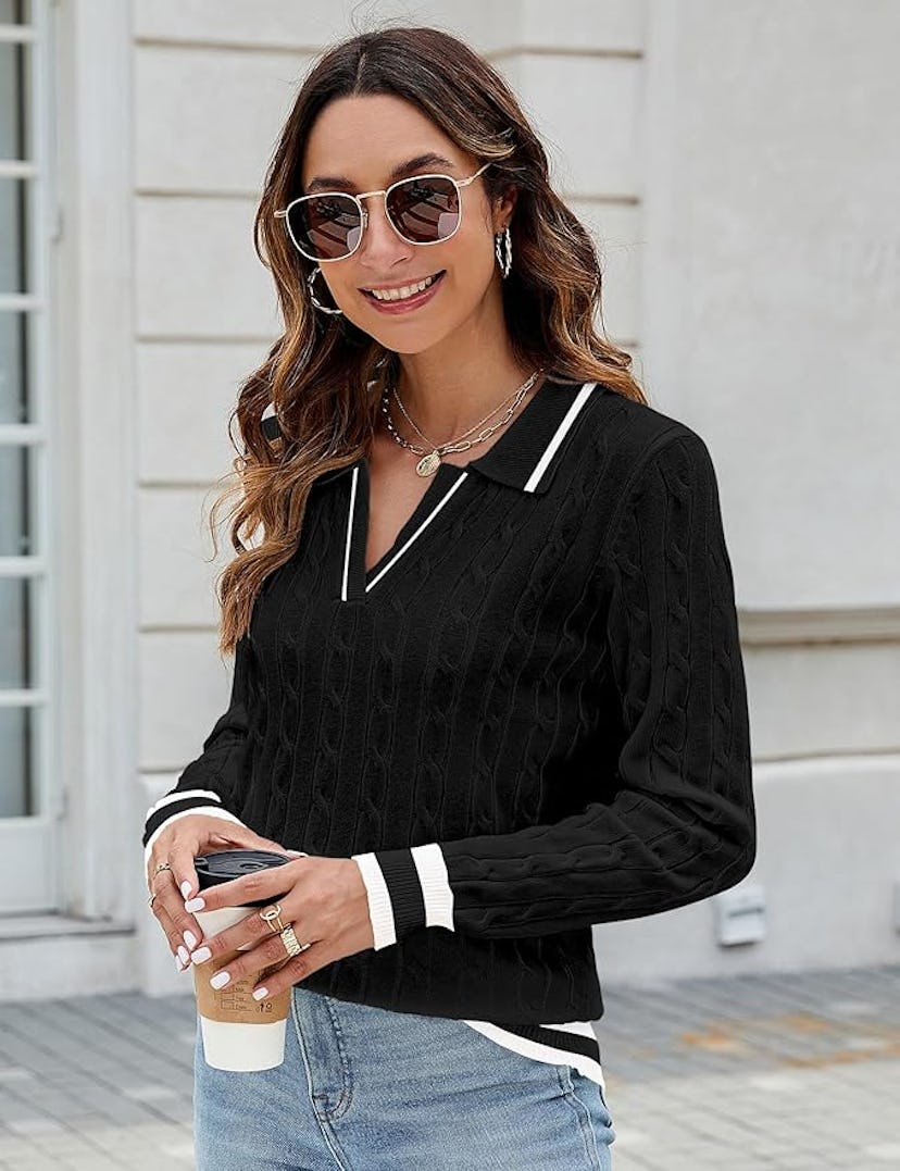 Micoson Long Sleeve Polo Sweater