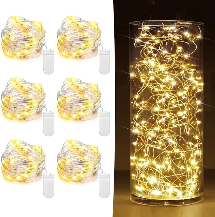 HOBAYS Battery-Operated LED Mini String Lights (6-Pack)