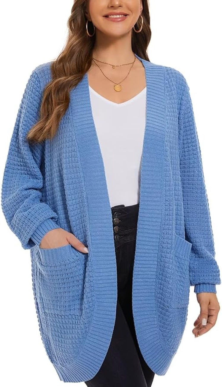 LARACE Waffle Ribbed Cardigan