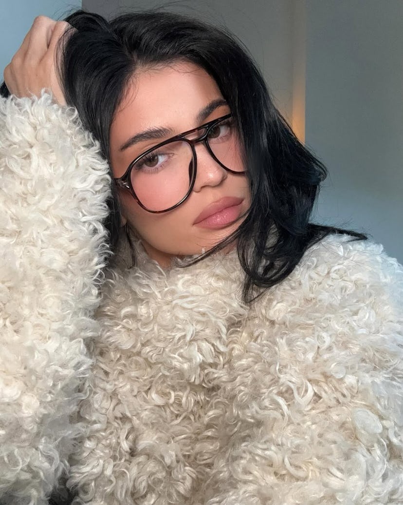 Kylie Jenner wears a shaggy pullover from Khy.