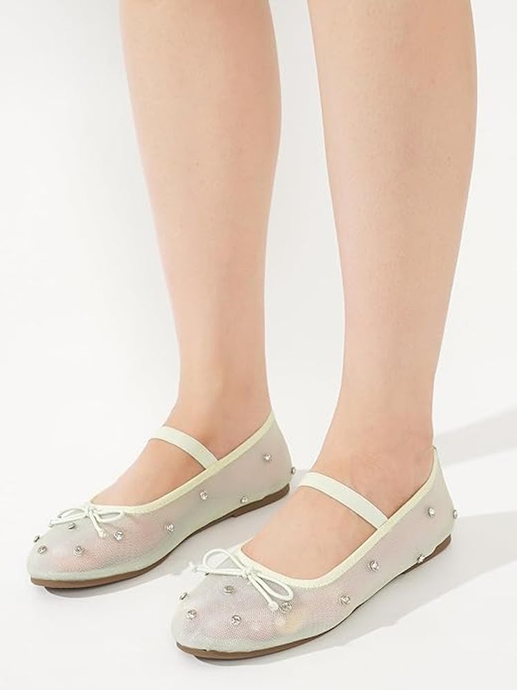 Project Cloud Crystal Mesh Ballet Flats