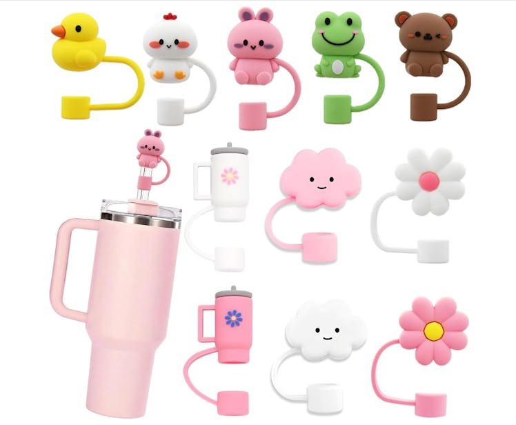 LDKEDKF Straw Topper Covers (11 Pieces)