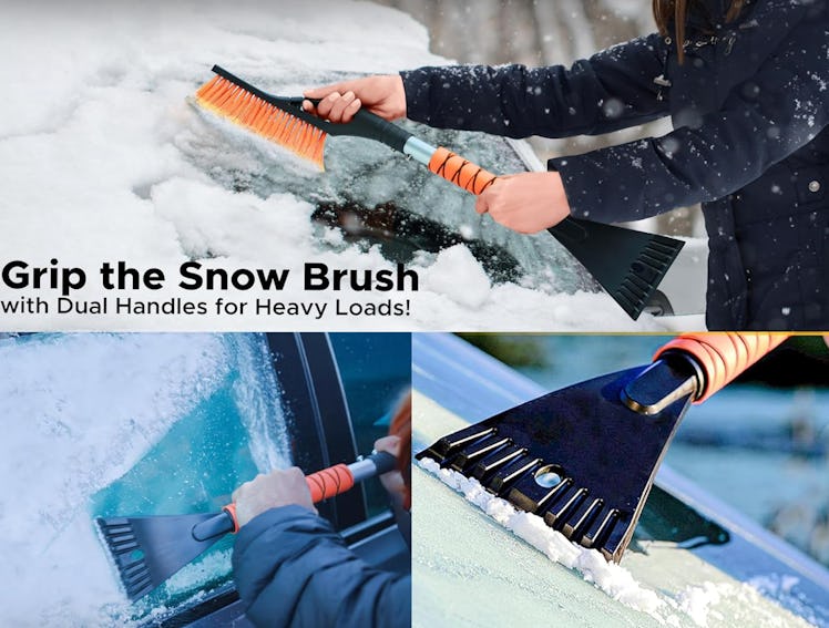 EcoNour 27-Inch Aluminum Snow Brush with Ice Scrapers