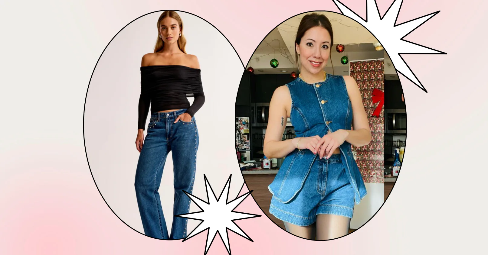 sachin and babi light blue dress How to Style Your Jeans for the Holidays main image 1