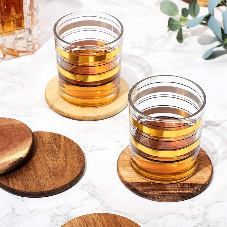 Juvale Acacia Wood Coasters (8-Pack)