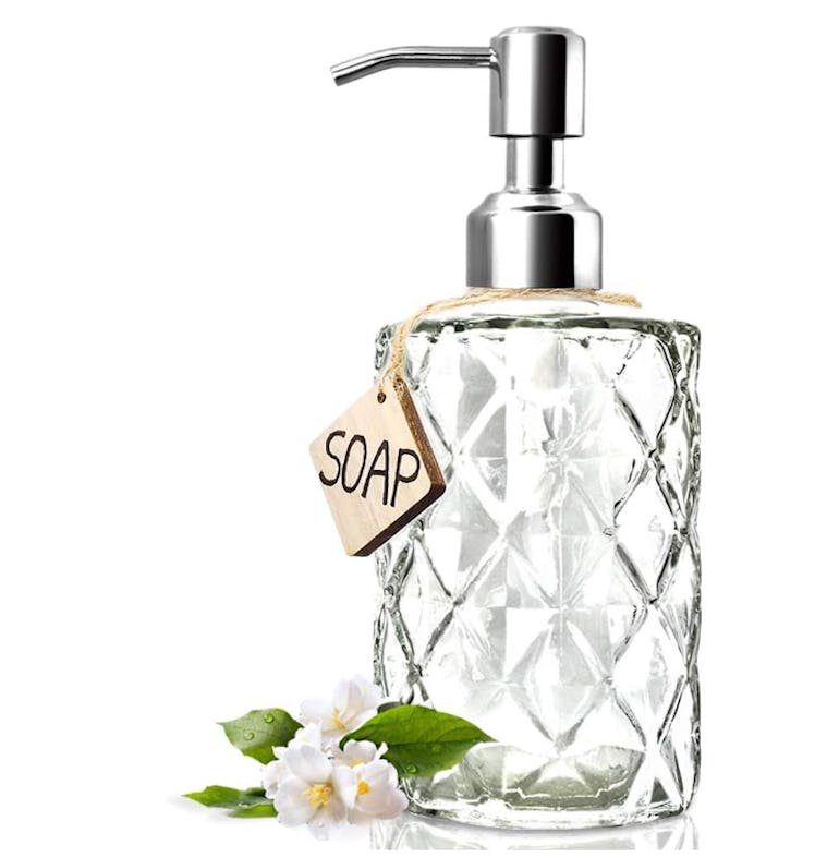 JASAI Diamond Design Glass Soap Dispenser