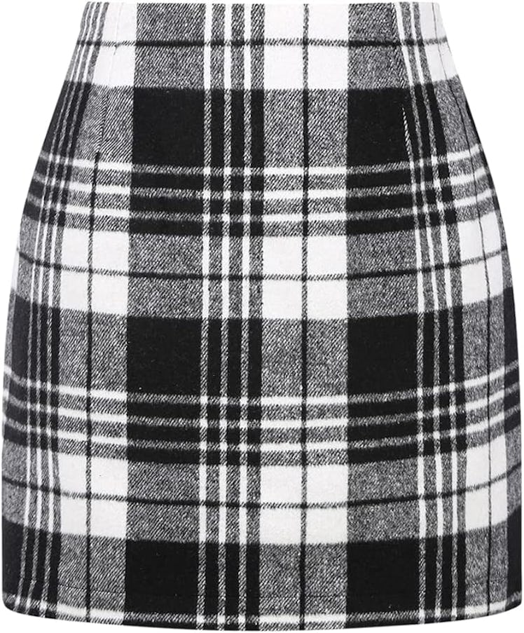 IDEALSANXUN High Waist Plaid Skirt