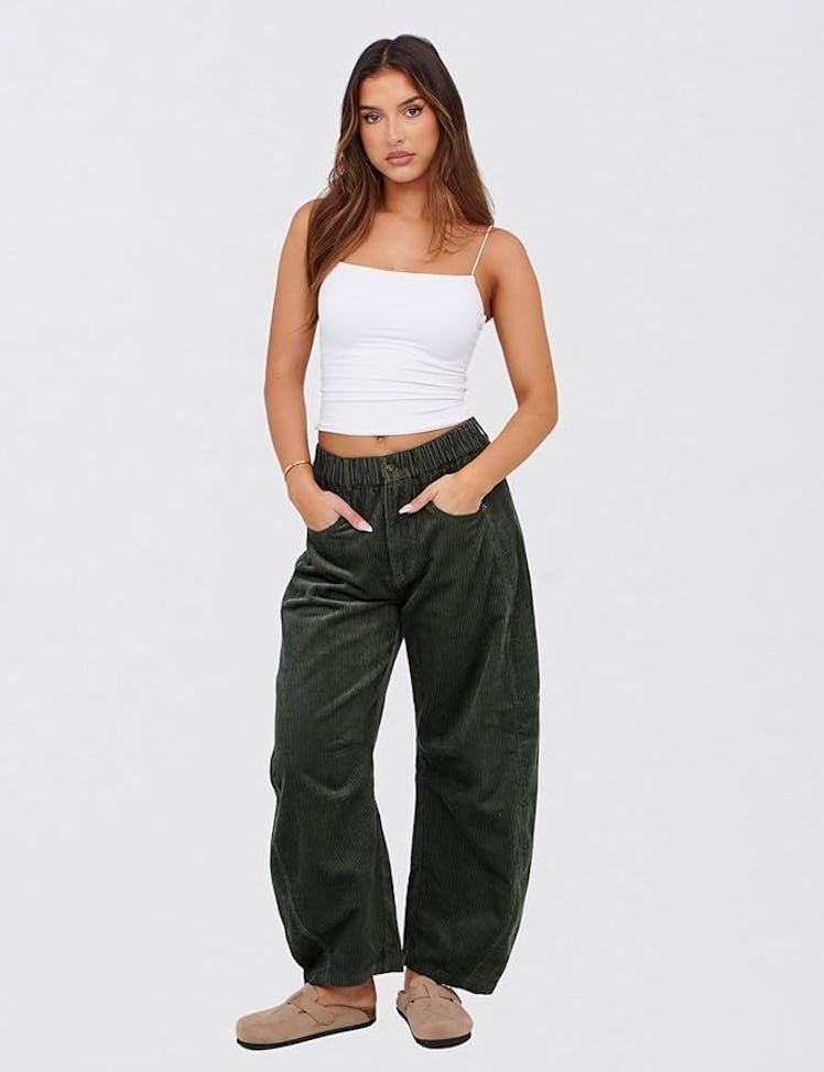 SeekMe Barrel Corduroy Pants