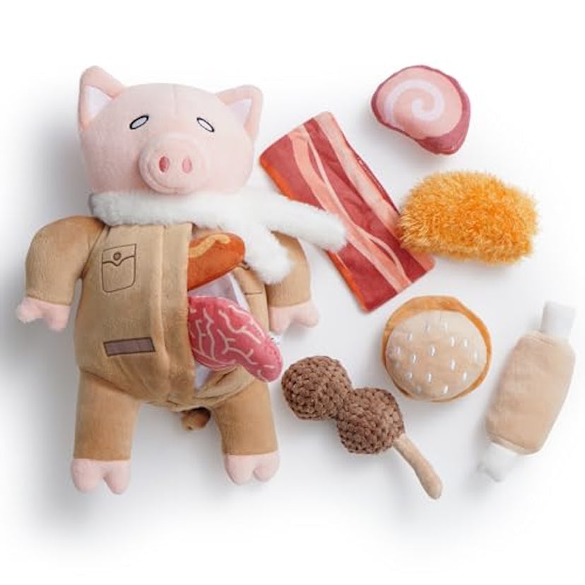 Nocciola Stuffed Pig Dog Toys (9-Pack)